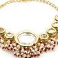 Women's Gold-Toned White Brass Kundan Gold-Polished Wraparound Bracelet - Ruby Raang - Swadesiicart