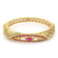 Women's Gold-Toned Pink Brass Kundan Handcrafted Gold-Polished Kada Bracelet - Ruby Raang - Swadesiicart