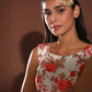 Women's Gold-Polished White Red Kundan-Studded Beaded Jhumar Passa - Ruby Raang | Swadesiicart