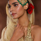 Gold-Polished Green White Kundan Studded Jhoomar Passa - Ruby Raang | Swadesiicart
