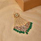 Gold-Polished Green White Kundan Studded Jhoomar Passa - Ruby Raang | Swadesiicart
