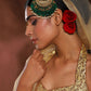 Gold-Polished Green White Kundan-Studded Jhumar Passa - Ruby Raang | Swadesiicart