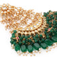 Gold-Polished Green White Kundan-Studded Jhumar Passa - Ruby Raang | Swadesiicart