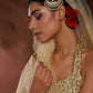 Gold-Polished White Gold Kundan-Studded Beaded Jhoomar Passa - Ruby Raang | Swadesiicart