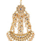 Gold-Polished White Gold Kundan-Studded Beaded Jhoomar Passa - Ruby Raang | Swadesiicart