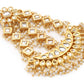 Gold-Polished White Gold Kundan-Studded Beaded Jhoomar Passa - Ruby Raang | Swadesiicart