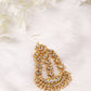 Gold-Polished White Gold Kundan-Studded Beaded Jhoomar Passa - Ruby Raang | Swadesiicart