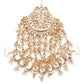 Gold-Polished White Kundan Jhoomarpassa - Ruby Raang | Swadesiicart