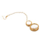 Gold-Polished White Kundan Studded Beaded Maang Tikka - Ruby Raang | Swadesiicart