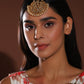 Gold-Polished White Kundan-Studded Maang Tikka - Ruby Raang | Swadesiicart