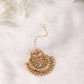 Gold-Polished White Kundan-Studded Maang Tikka - Ruby Raang | Swadesiicart