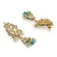 Gold-Polished Blue White Kundan Studded Beaded Jewellery Set - Ruby Raang - Swadesiicart