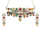 Gold-Polished Multicolored Kundan-Studded Beaded Jewellery Set - Ruby Raang - Swadesiicart