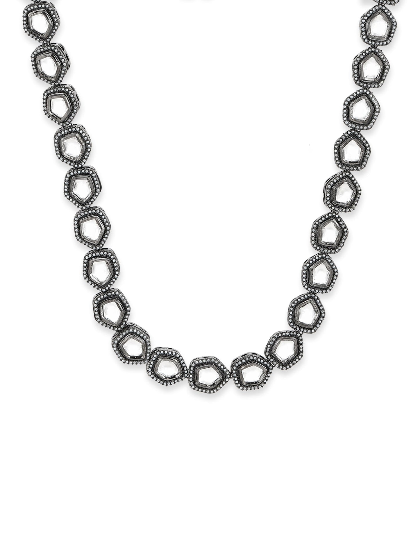 Black Brass Rhodium-Plated Necklace - Ruby Raang | Swadesiicart