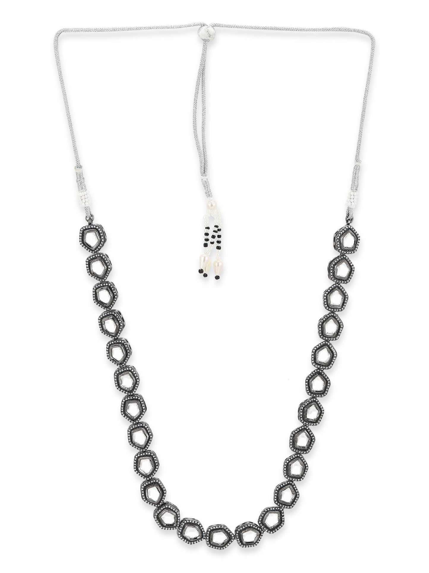 Black Brass Rhodium-Plated Necklace - Ruby Raang | Swadesiicart