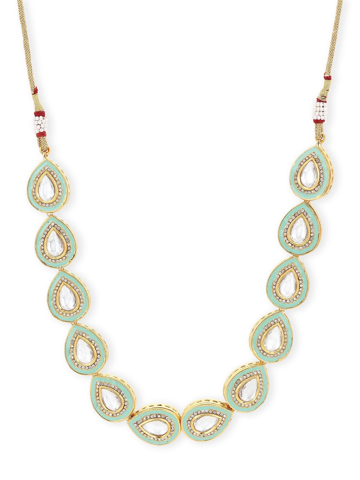 Green Brass Gold-Polished Necklace - Ruby Raang | Swadesiicart