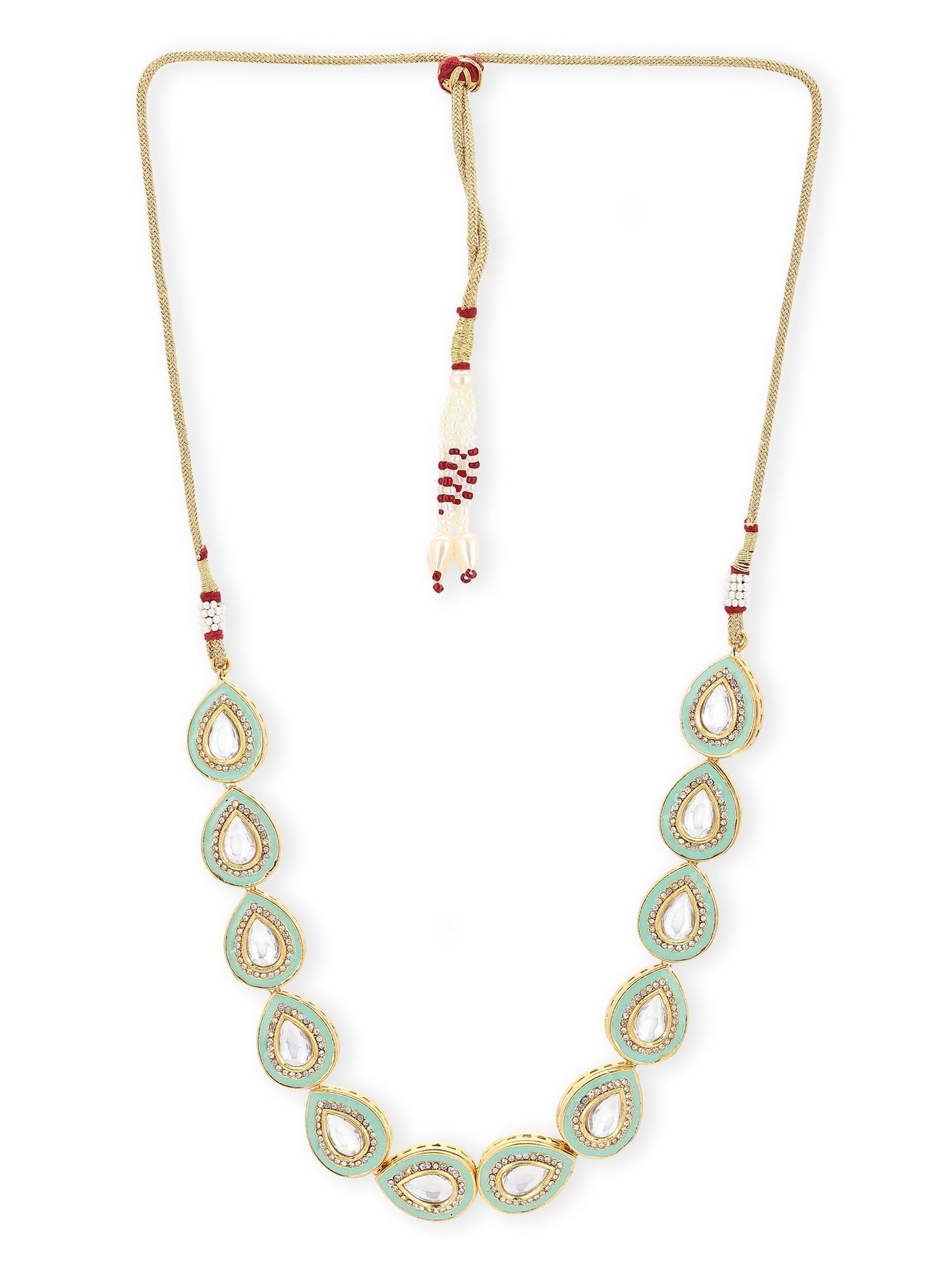 Green Brass Gold-Polished Necklace - Ruby Raang | Swadesiicart