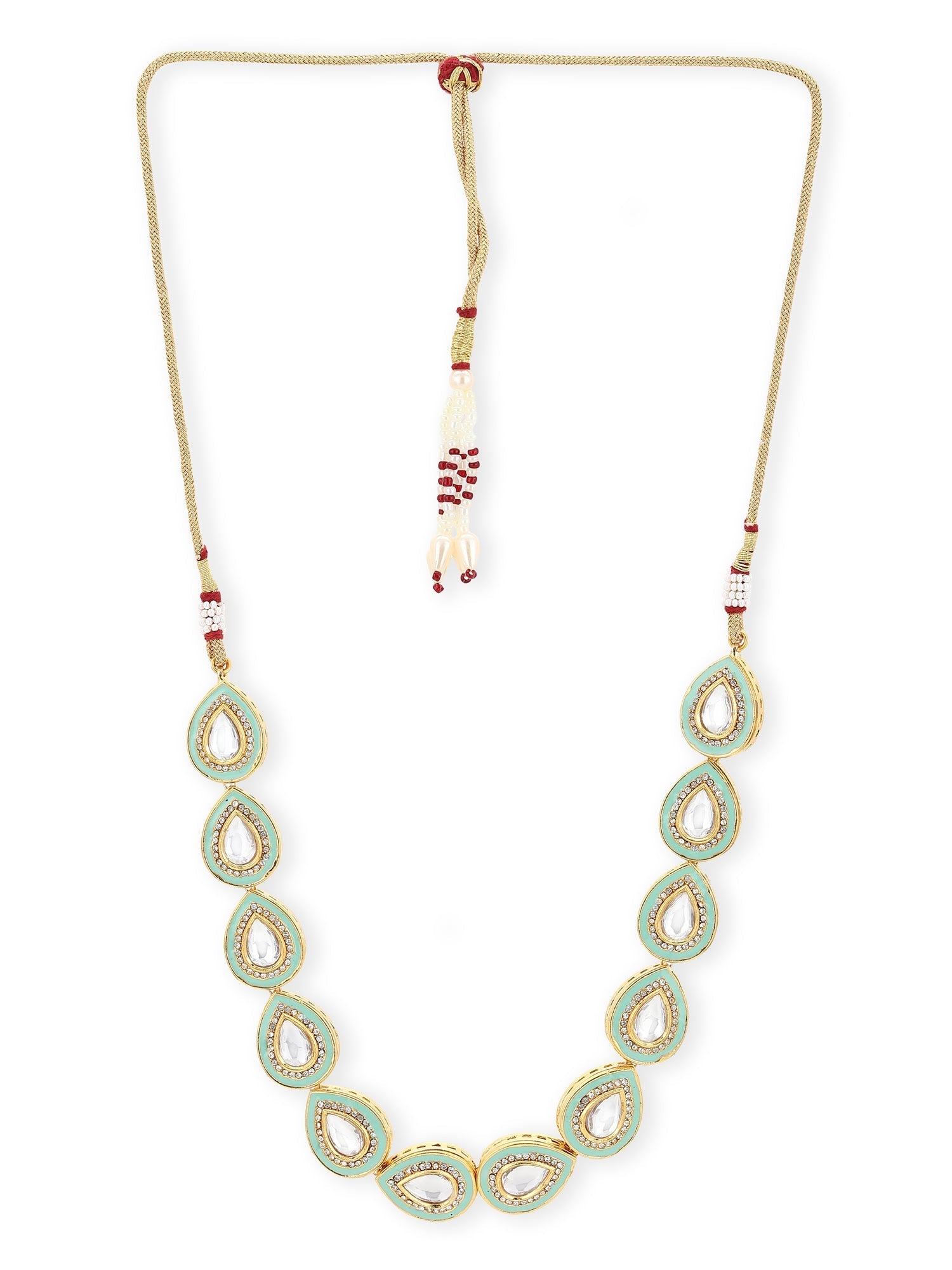 Green Brass Gold-Polished Necklace - Ruby Raang | Swadesiicart