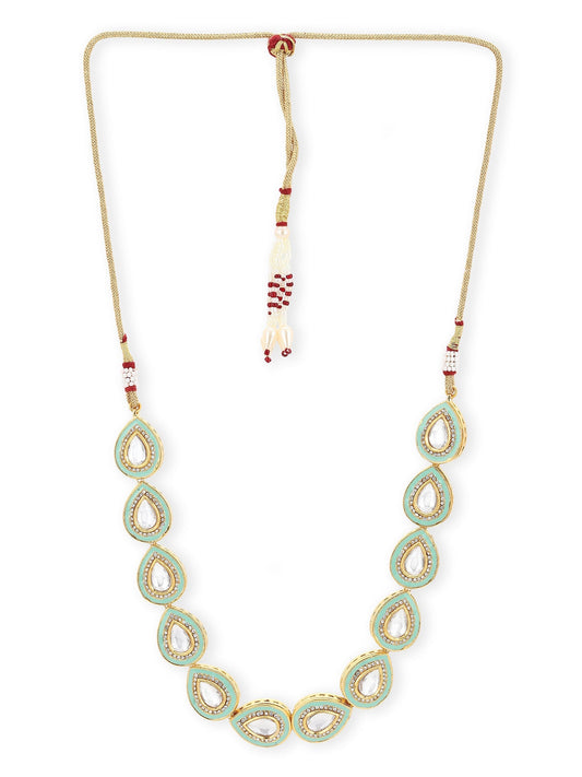 Green Brass Gold-Polished Necklace - Ruby Raang | Swadesiicart