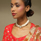 Gold-Toned White Gold-Polished Handcrafted Necklace - Ruby Raang | Swadesiicart