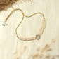 Gold-Toned White Gold-Polished Handcrafted Necklace - Ruby Raang | Swadesiicart