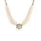 Gold-Toned White Gold-Polished Handcrafted Necklace - Ruby Raang | Swadesiicart