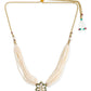 Gold-Toned White Gold-Polished Handcrafted Necklace - Ruby Raang | Swadesiicart