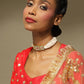 Gold-Toned White Gold-Polished Handcrafted Necklace - Ruby Raang | Swadesiicart
