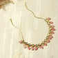 Gold-Toned Pink Gold-Polished Handcrafted Necklace - Ruby Raang | Swadesiicart