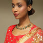 Gold-Polished White Greeb Brass Kundan Pearls Necklace - Ruby Raang | Swadesiicart