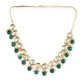 Gold-Polished White Greeb Brass Kundan Pearls Necklace - Ruby Raang | Swadesiicart
