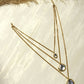 Gold-Polished White Brass Layered Necklace - Ruby Raang | Swadesiicart