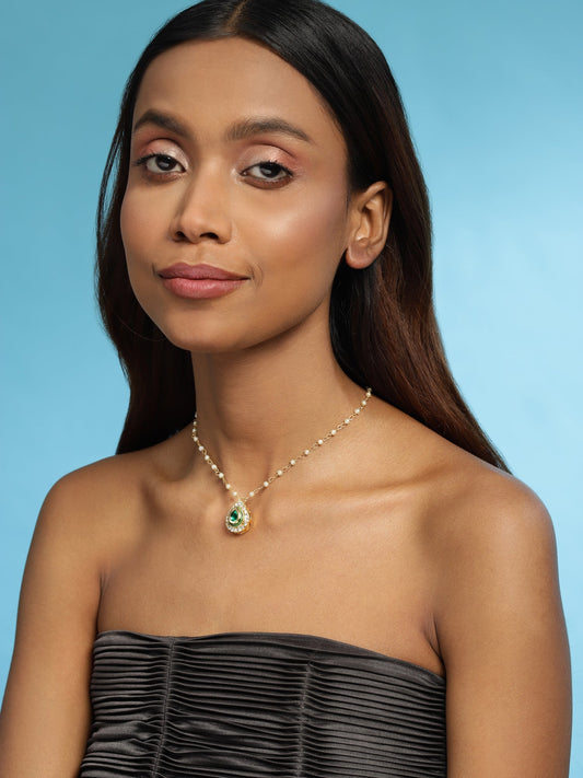 Gold-Polished White Brass Necklace - Ruby Raang | Swadesiicart