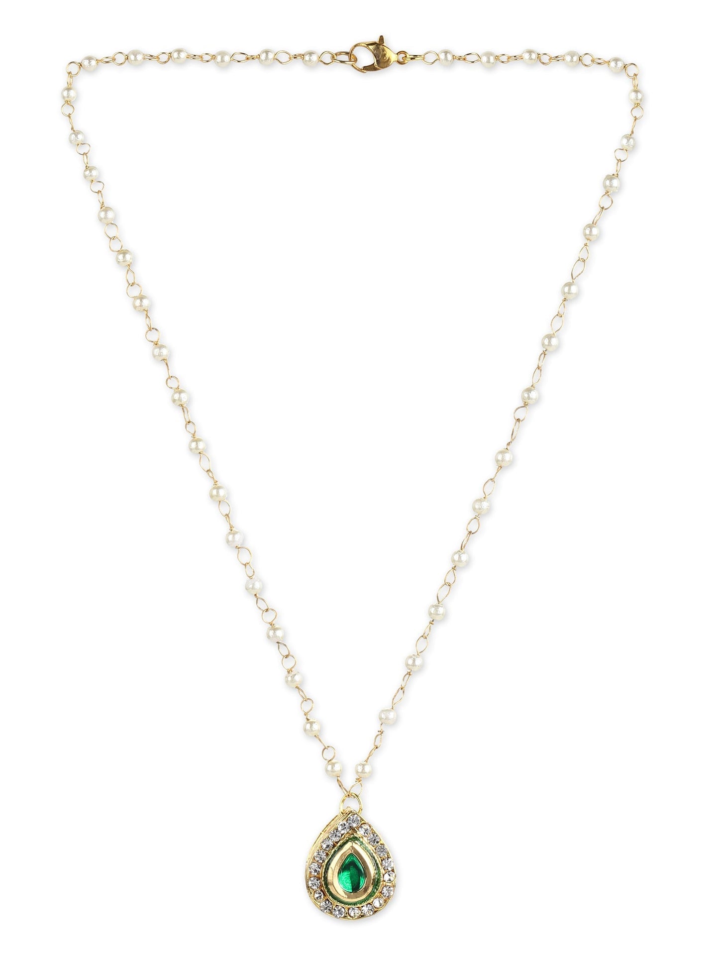 Gold-Polished White Brass Necklace - Ruby Raang | Swadesiicart