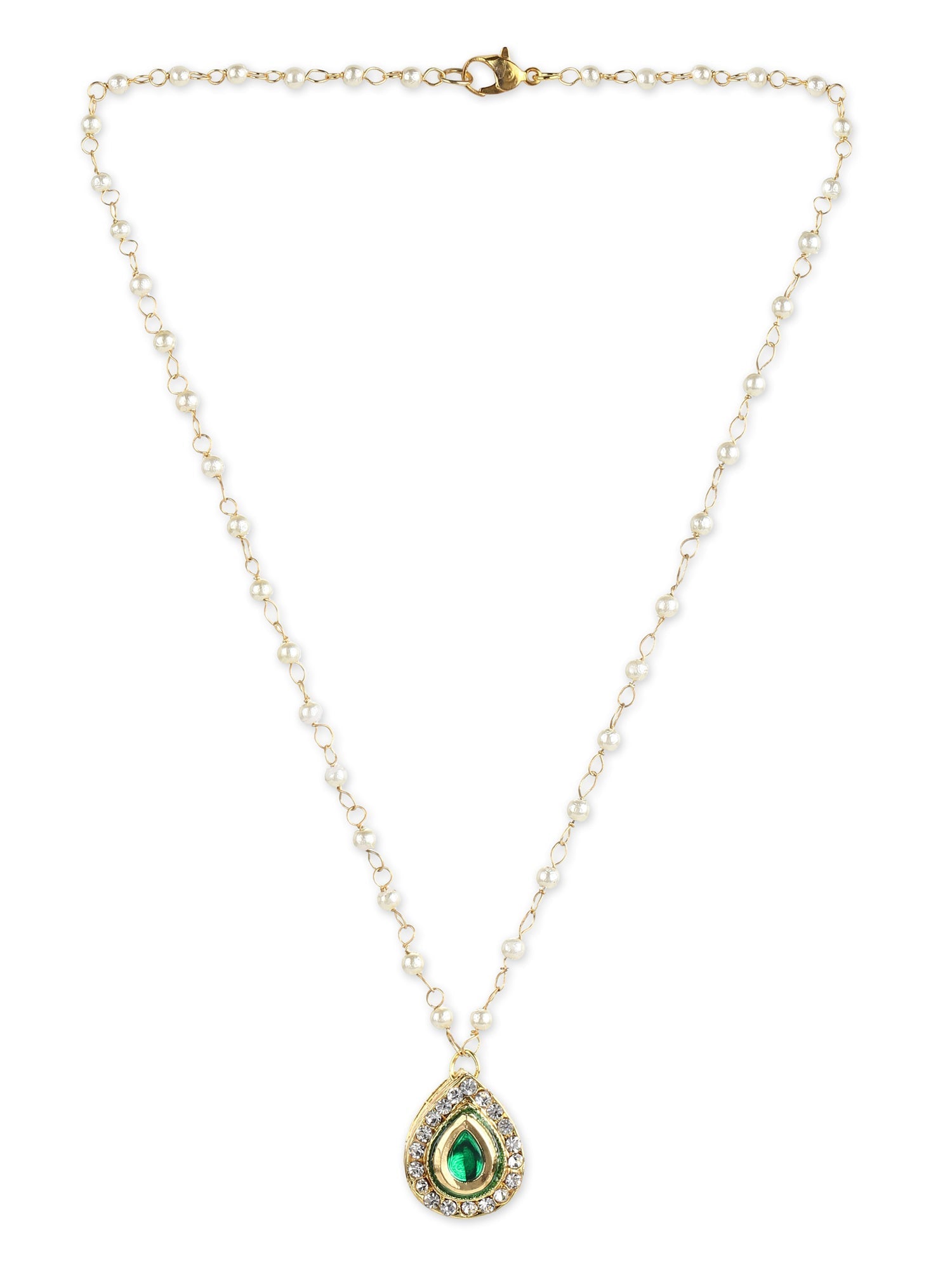 Gold-Polished White Brass Necklace - Ruby Raang | Swadesiicart