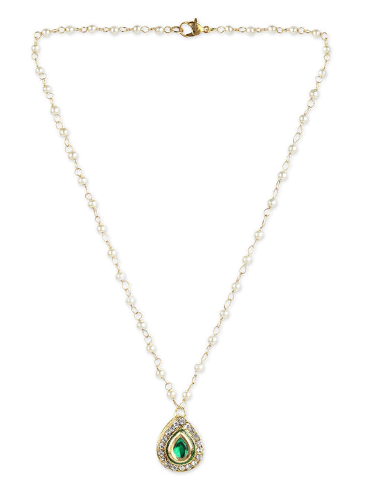 Gold-Polished White Brass Necklace - Ruby Raang | Swadesiicart