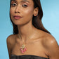 Gold-Polished Pink Brass Necklace - Ruby Raang | Swadesiicart