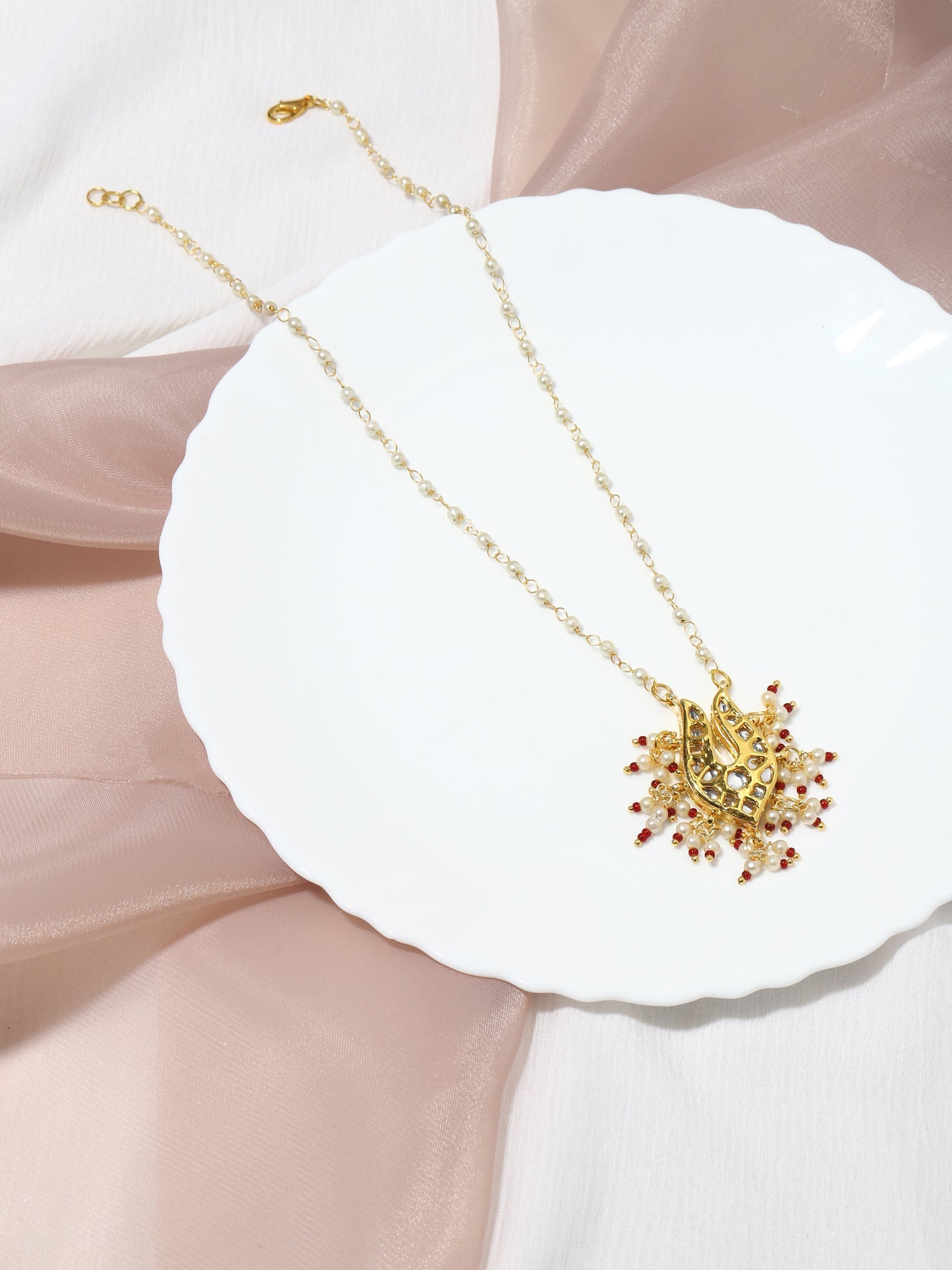 Gold-Polished Brass Necklace - Ruby Raang | Swadesiicart