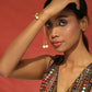 Women's Gold-Polished White Brass Kundan Charm Bracelet - Ruby Raang - Ruby Raang Studio