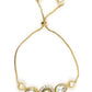 Women's Gold-Polished White Brass Kundan Charm Bracelet - Ruby Raang - Swadesiicart