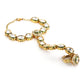 Women's Gold-Polished White Green Brass Kundan Ring Bracelet - Ruby Raang - Swadesiicart