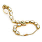 Women's Gold-Polished White Green Brass Kundan Ring Bracelet - Ruby Raang - Swadesiicart