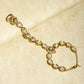 Women's Gold-Polished White Green Brass Kundan Ring Bracelet - Ruby Raang - Swadesiicart