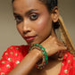 Gold-Polished Kundan Meenakari Bangle - Ruby Raang - Ruby Raang Studio