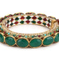 Gold-Polished Kundan Meenakari Bangle - Ruby Raang - Swadesiicart