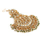 Gold-Polished Kundan Studded Maang Tikka Jhoomar - Ruby Raang | Swadesiicart