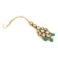 Gold-Polished Green White Kundan-Studded Maang Tikka - Ruby Raang | Swadesiicart