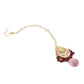 Pink Gold-Polished Kundan Studded Maang Tikka - Ruby Raang | Swadesiicart