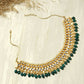 Gold-Polished Green Kundan Studded Brass Necklace - Ruby Raang | Swadesiicart