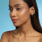 Women's Green Kundan Contemporary Drop Earrings - Ruby Raang - Swadesiicart